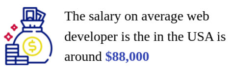 web developer salary in USA stats