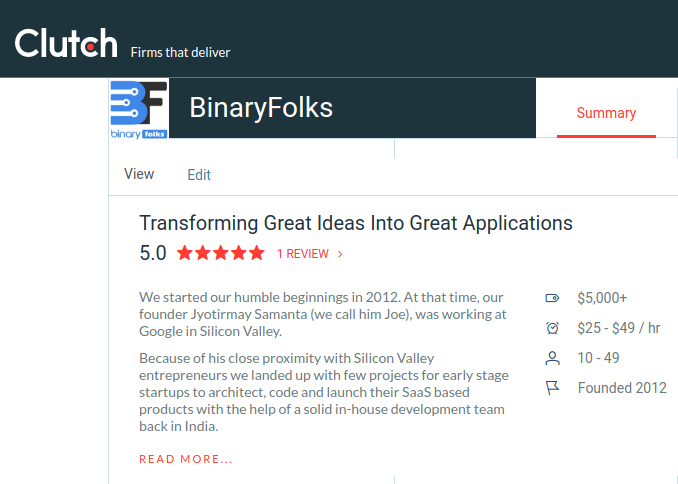 Clutch recognition and review for Binaryfolks