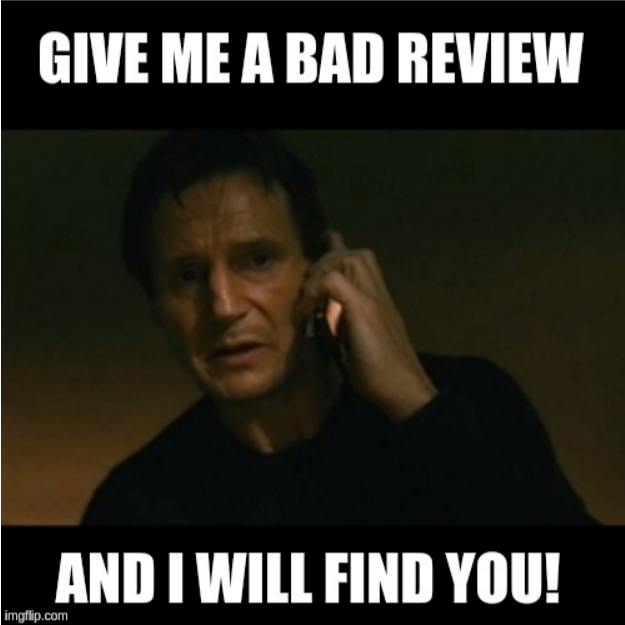 meme on someone who give bad review