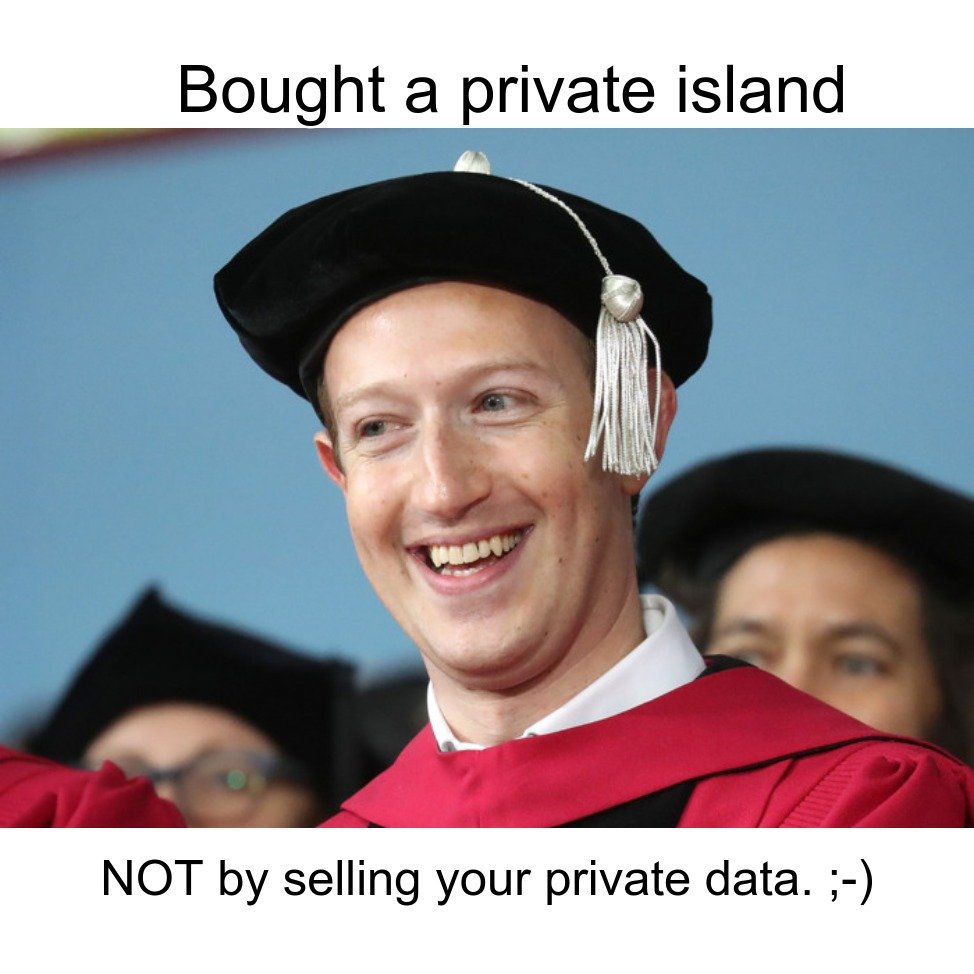 Mark Zuckerberg cracking joke on data privacy